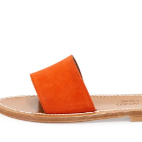 K Jacques St. Tropez Anacapri Sandal in Nubuck Orange - Size 37 ( more like 36) - Picture 1 of 16